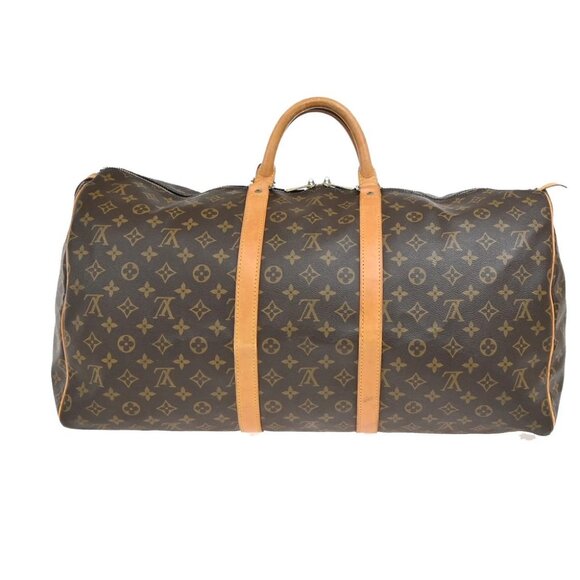 LOUIS VUITTON Keepall 55 Travel Hand Bag Monogram Leather Brown - Picture 3 of 14